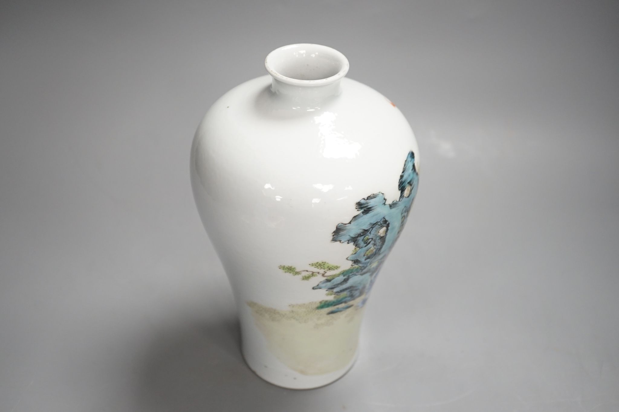 A Chinese famille rose 'immortals' meiping, vase., 23 cms high.